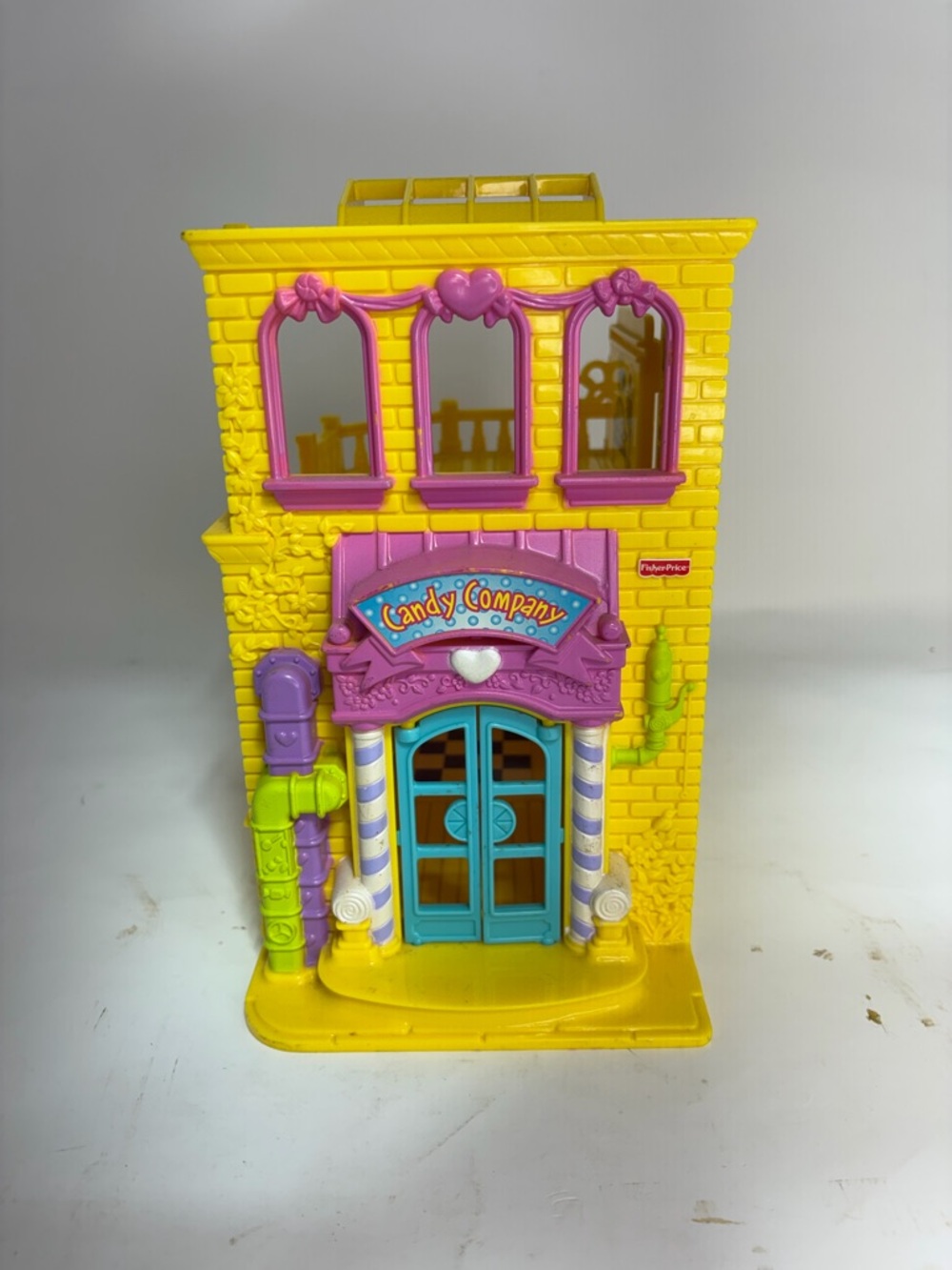 Fisher Price Sweet Streets Candy Company Yellow Toy Dollhouse